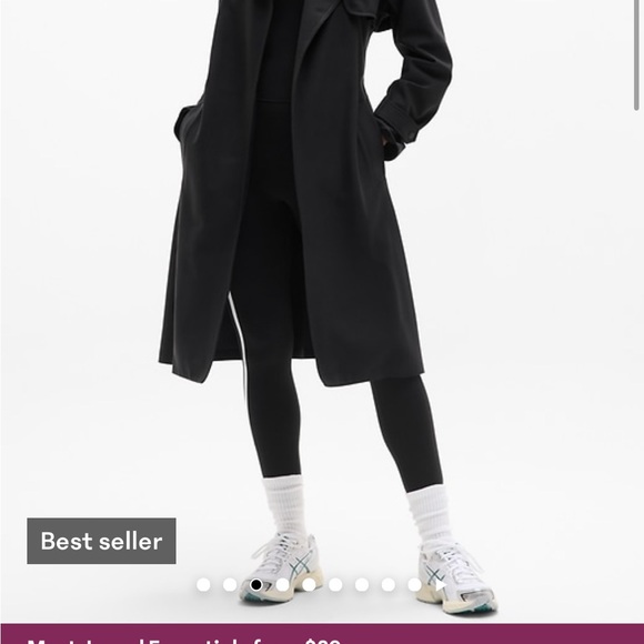 Athleta Black Trench Coat - Picture 5 of 8